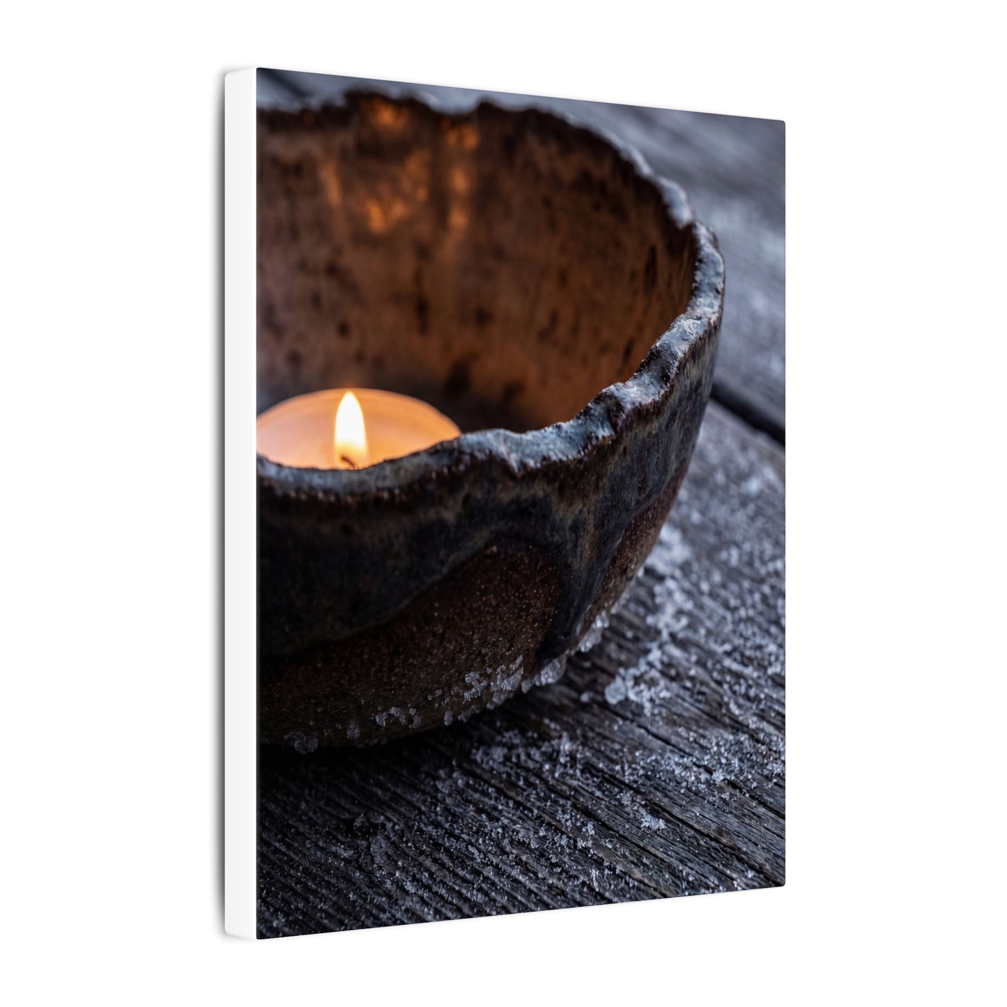 Atmospheric Ceramic Bowl Canvas Art - Moody Minimal Dark Japandi