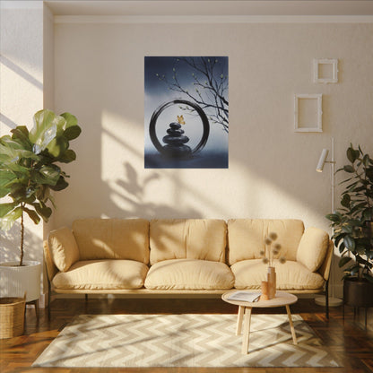 River Stones Spring Canvas Art | Zen Peaceful Design
