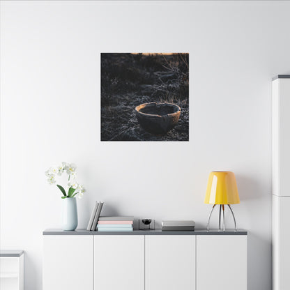 Kanso Ceramic Bowl Canvas Art - Dark Japandi Dark Texture