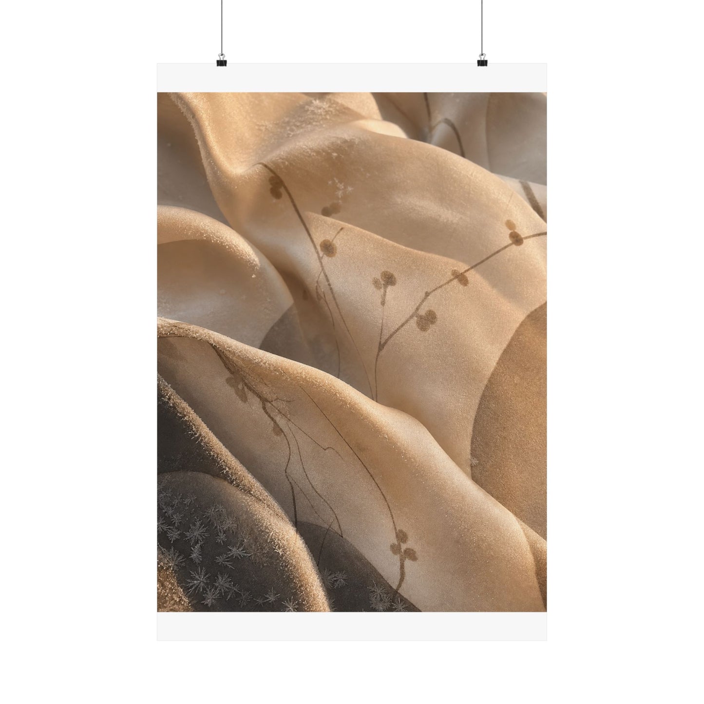 Silk Drape Winter Wall Art Print | Japandi Cozy Design