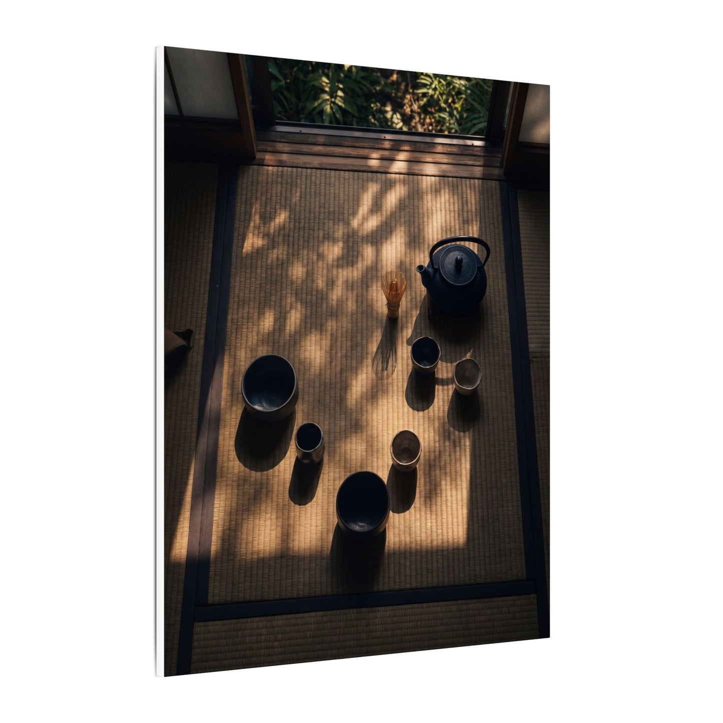 Shibui Tea Ceremony Canvas Art - Dark Japandi Shadow Zen