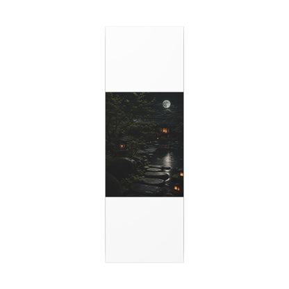 Moonlit Garden Shadow Zen Canvas Art | Sophisticated Dark Japandi Art