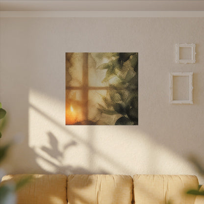 Cozy Shoji Screen Canvas Art - Watercolor Japandi