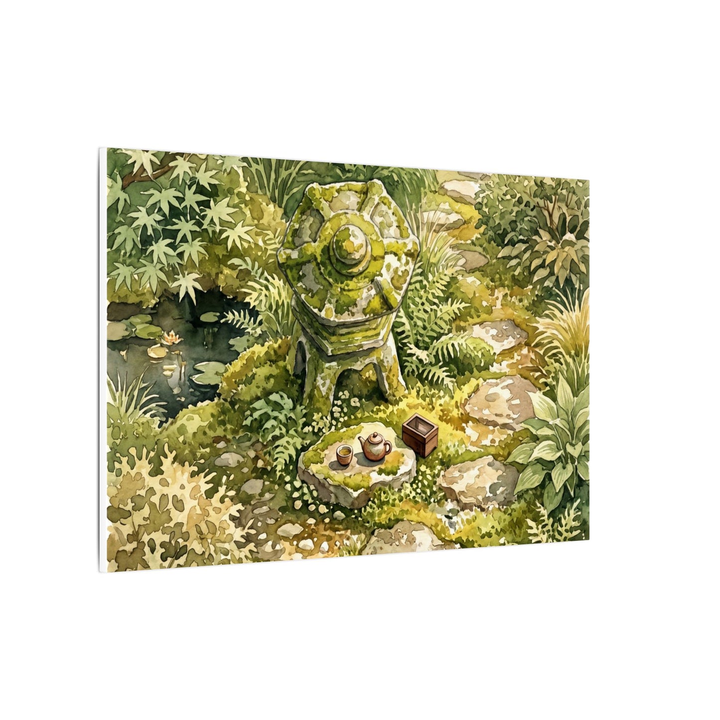 Datsuzoku Stone Lantern Canvas Art - Japandi Watercolor