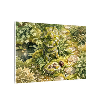 Datsuzoku Stone Lantern Canvas Art - Japandi Watercolor