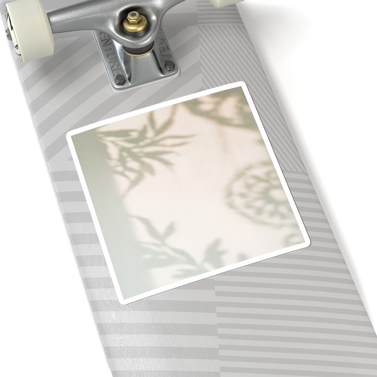 Elegant Shadow Play Sticker - Japanese Pattern Japandi Art Print