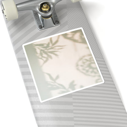 Elegant Shadow Play Sticker - Japanese Pattern Japandi Art Print