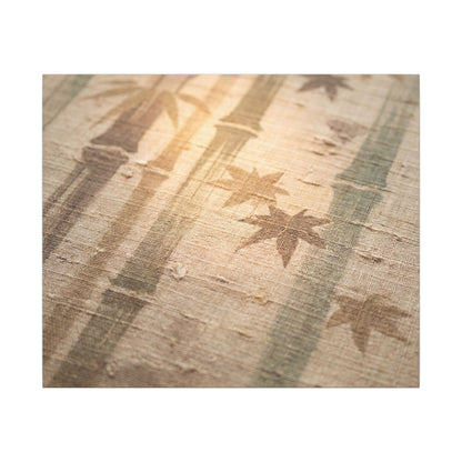 Autumn Bamboo Grove Japanese Pattern Canvas Art | Neutral Decor