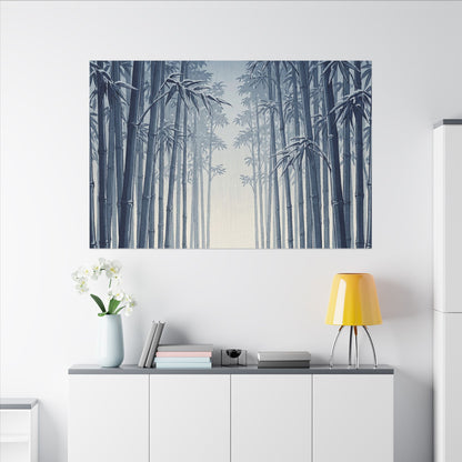 Bamboo Grove Canvas Art | Winter Zen Ukiyo E Inspired Art