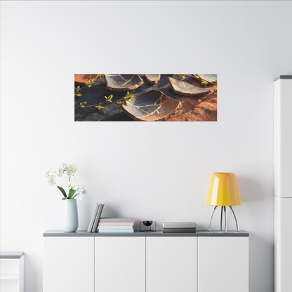 Spring Broken Pottery Gold Vein Canvas Art | Philosophical Decor