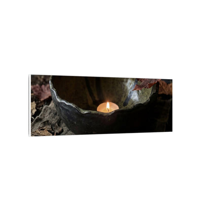 Candlelight Ceramic Bowl Canvas Art - Dark Japandi Kanso