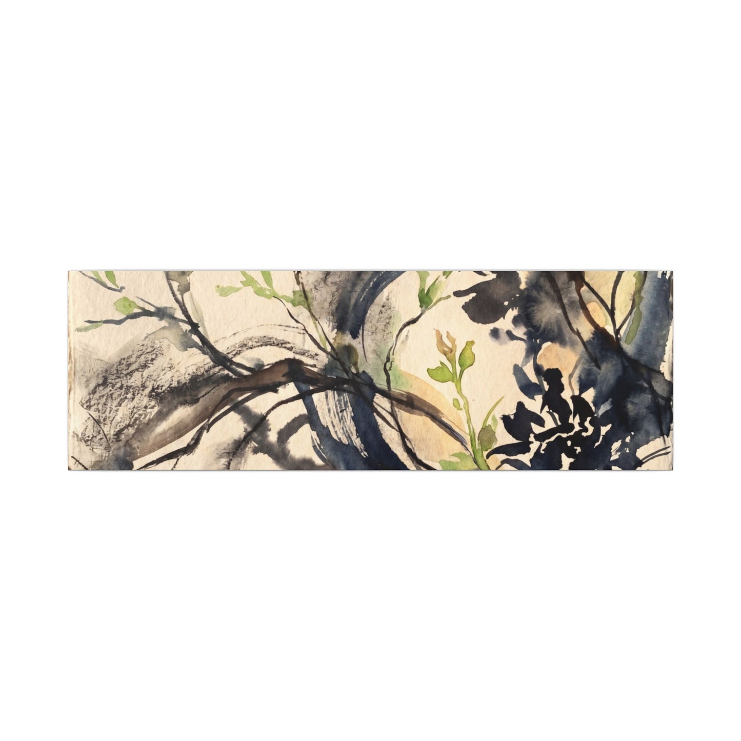 Ma Shadow Play Canvas Art - Dark Japandi Charcoal Ink
