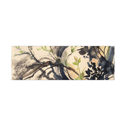 Ma Shadow Play Canvas Art - Dark Japandi Charcoal Ink