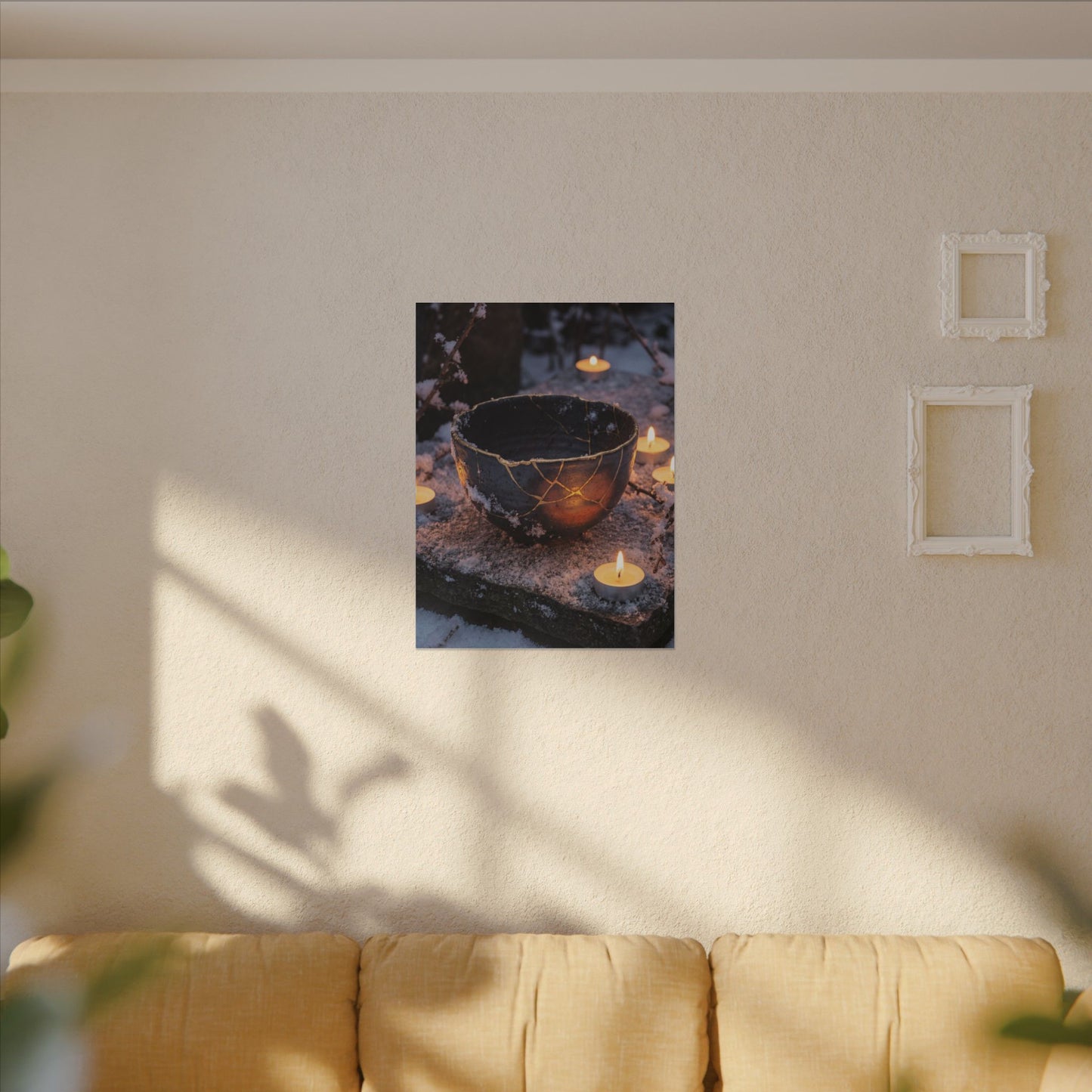 Ceramic Bowl Gold Repair Canvas Art | Beautiful Kintsugi Art