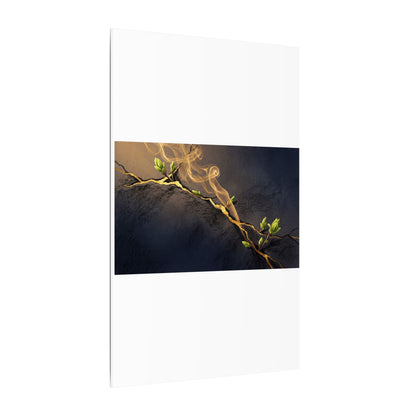Spring Incense Smoke Gold Vein Canvas Art | Healing Decor