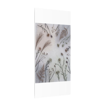 Dried Flowers Japanese Pattern Canvas Art | Elegant Japandi Art