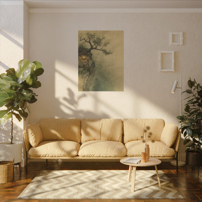 Spring Pine Tree Minimal Line Canvas Art | Earthy Decor