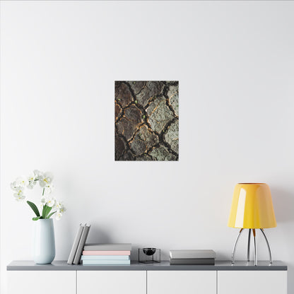Earthy Cracked Earth Canvas Art - Japanese Pattern Japandi