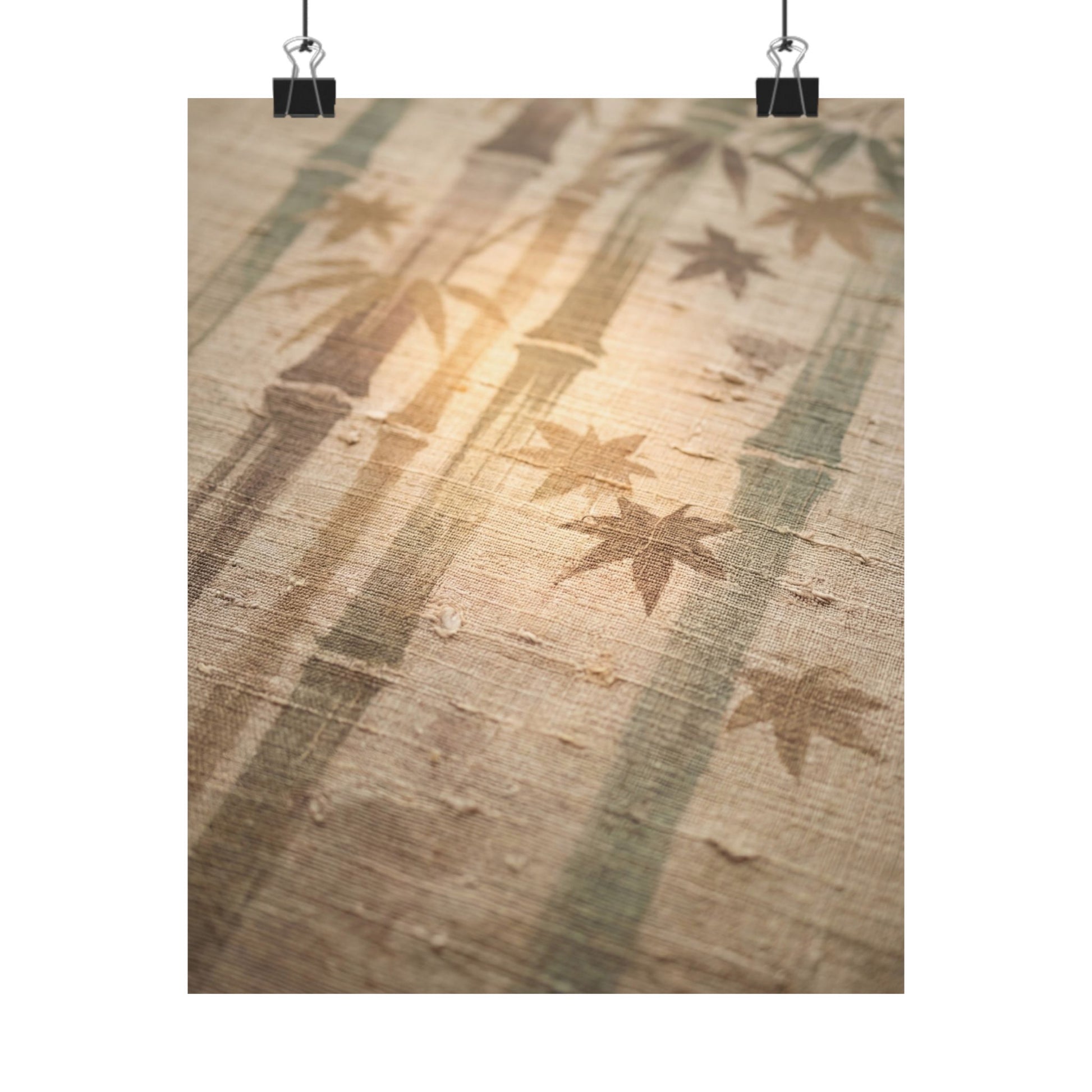 Japandi Bamboo Grove in Golden Hour | Japanese Pattern Wall Art Print Art Print