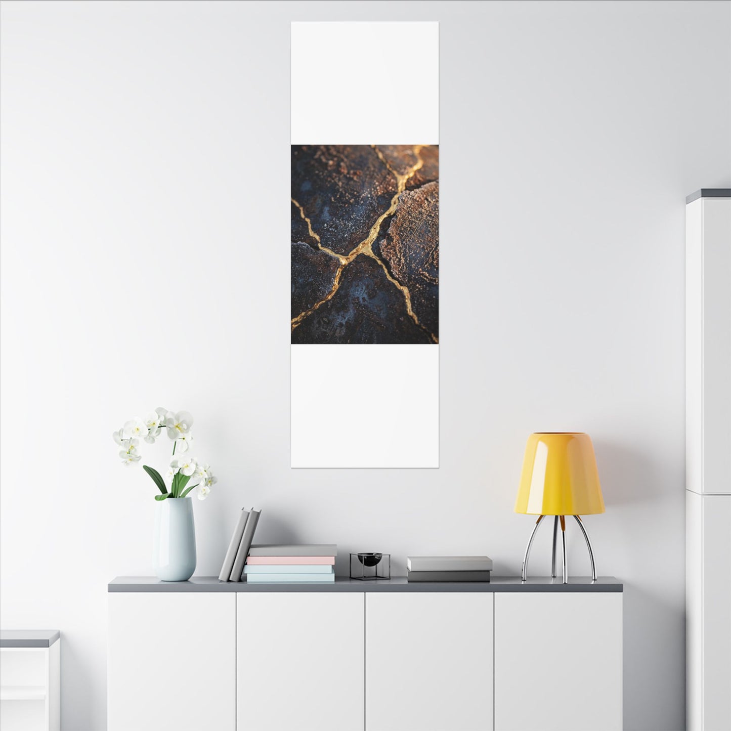 Winter Rust Patina Gold Vein Canvas Art | Resilient Decor