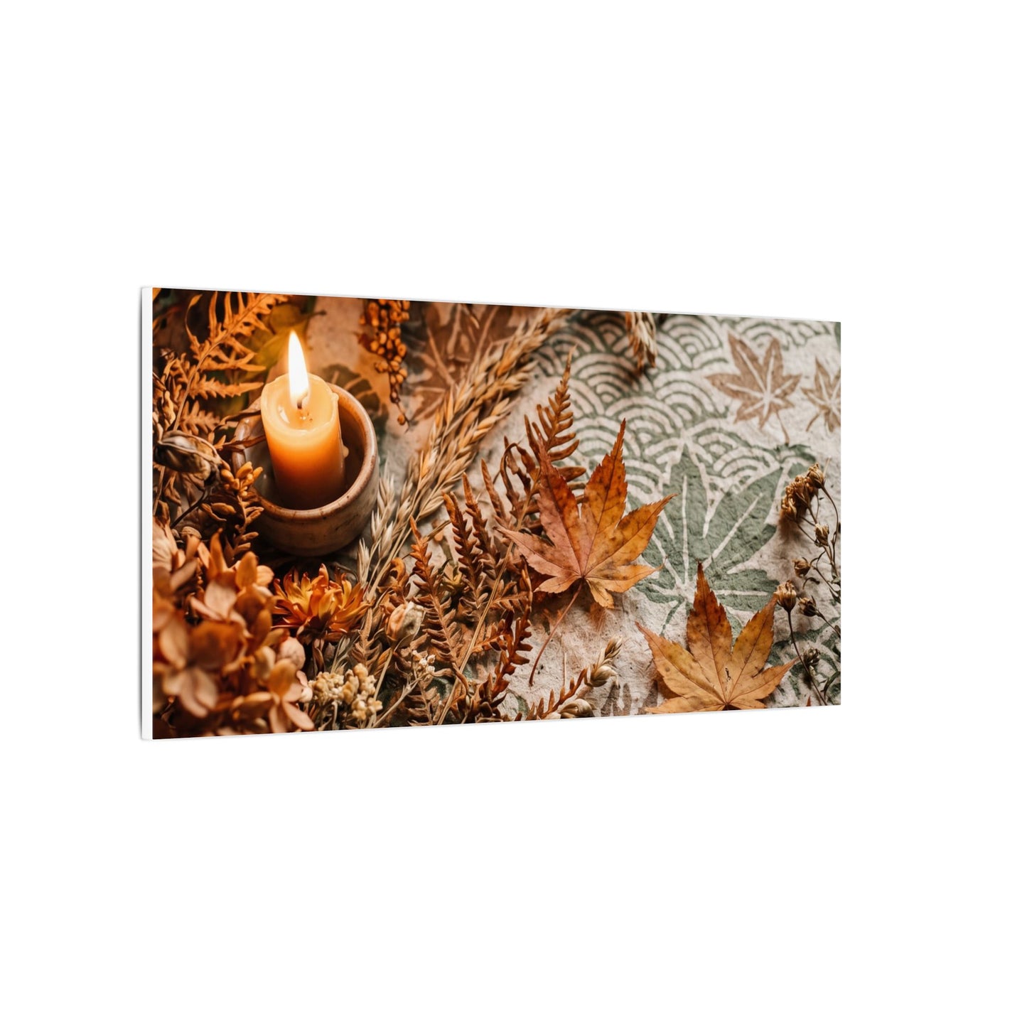 Candlelight Dried Flowers Canvas Art - Japandi Seijaku