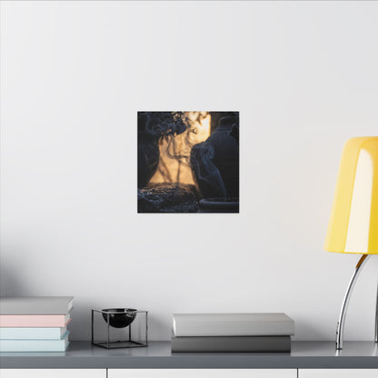 Incense Smoke Canvas Art | Winter Dark Japandi Shadow Zen Art