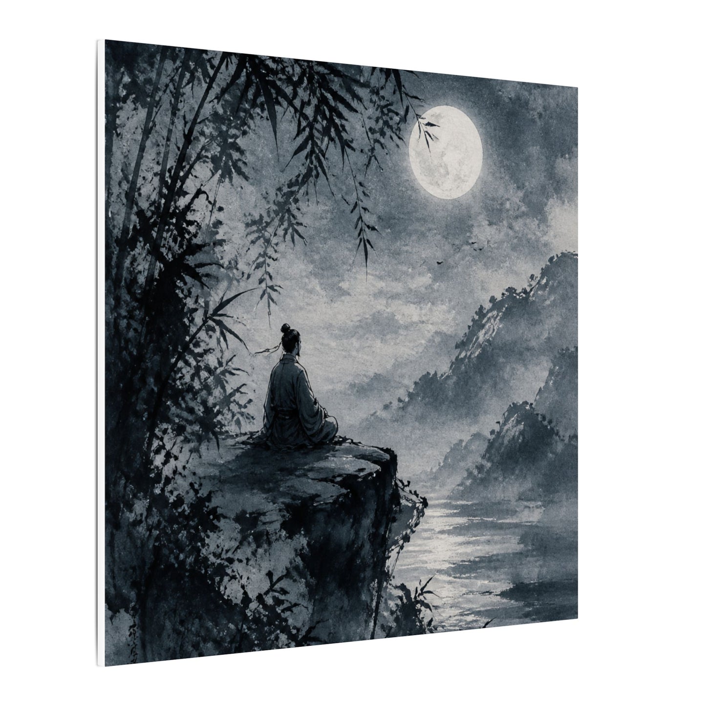 Ink Brushstroke Sumi E Canvas Art | Serene Zen Art