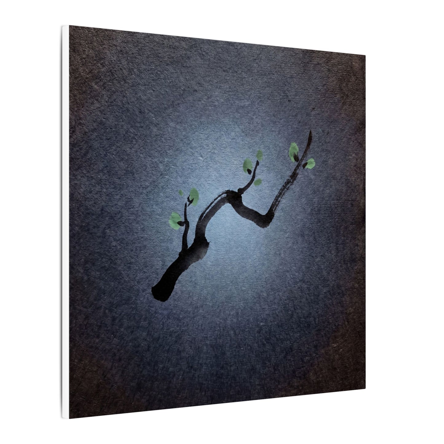 Ink Brushstroke Canvas Art | Spring Dark Japandi Moody Minimal Art