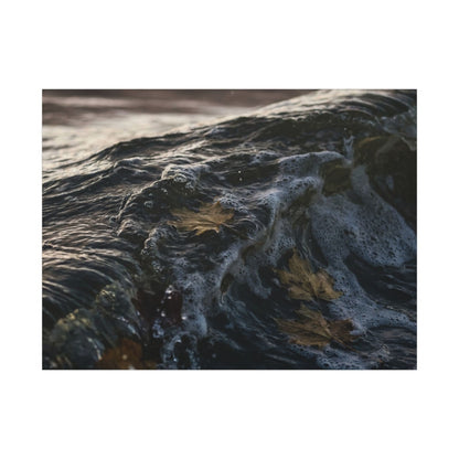 Dark Japandi Ocean Wave in Dawn | Moody Minimal Canvas Art