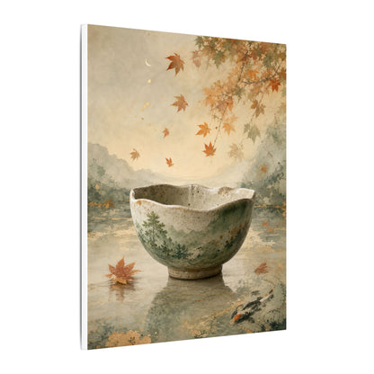 Autumn Ceramic Bowl Watercolor Canvas Art | Cozy Decor