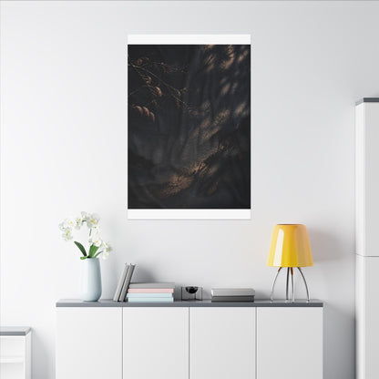 Atmospheric Silk Drape Canvas Art - Charcoal Ink Dark Japandi