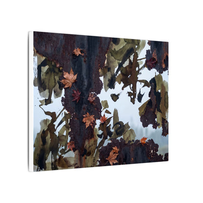Rust Patina Charcoal Ink Canvas Art | Sophisticated Dark Japandi Art