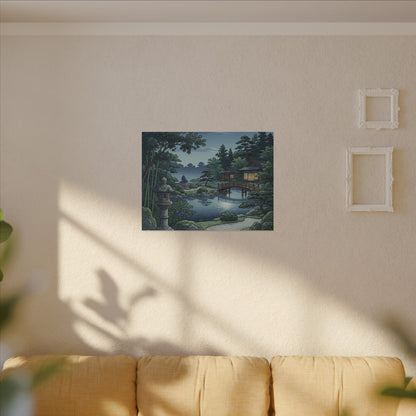 Summer Moonlit Garden Ukiyo E Inspired Canvas Art | Serene Decor