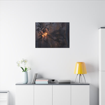 Winter Rust Patina Charcoal Ink Canvas Art | Atmospheric Decor