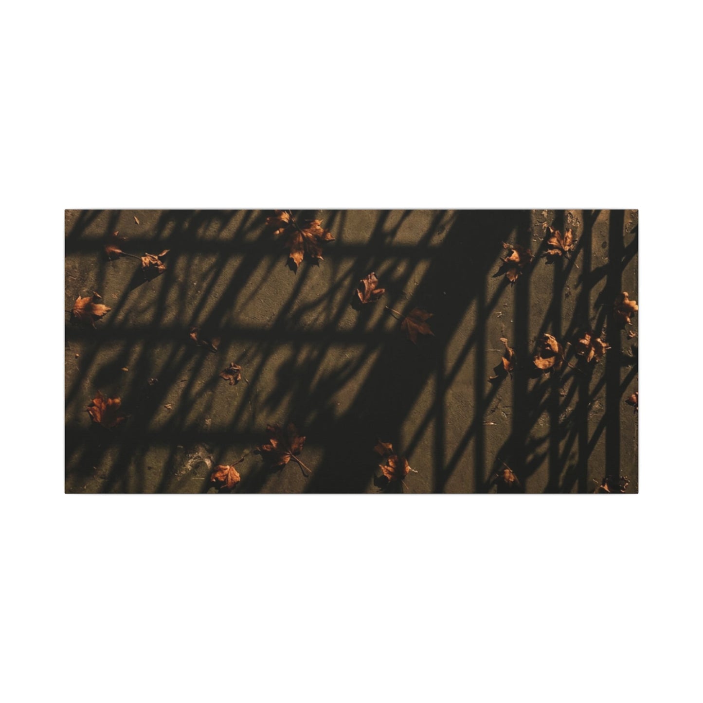 Dark Japandi Shadow Play in Golden Hour | Moody Minimal Canvas Art
