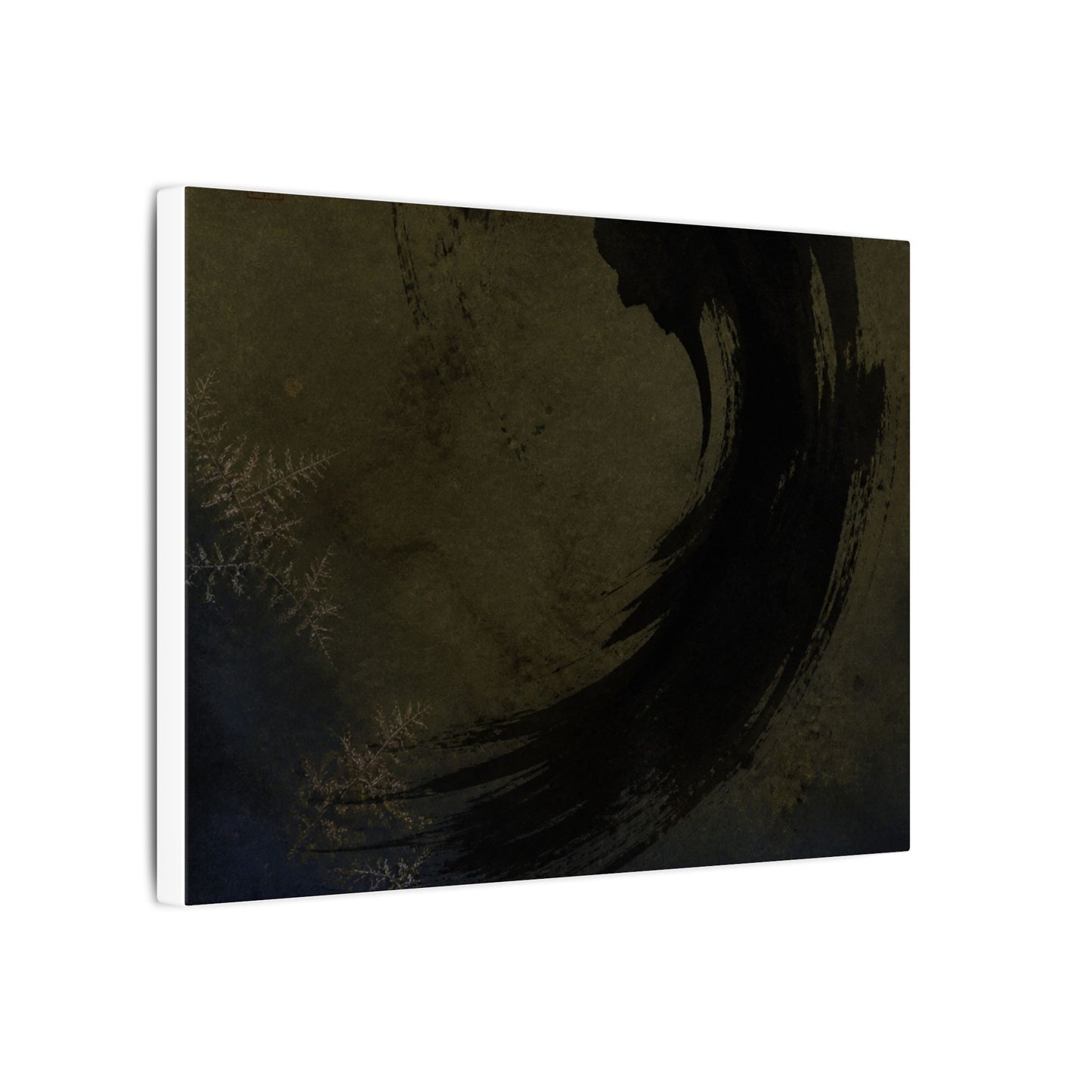 Seijaku Ink Brushstroke Canvas Art - Dark Japandi Moody Minimal