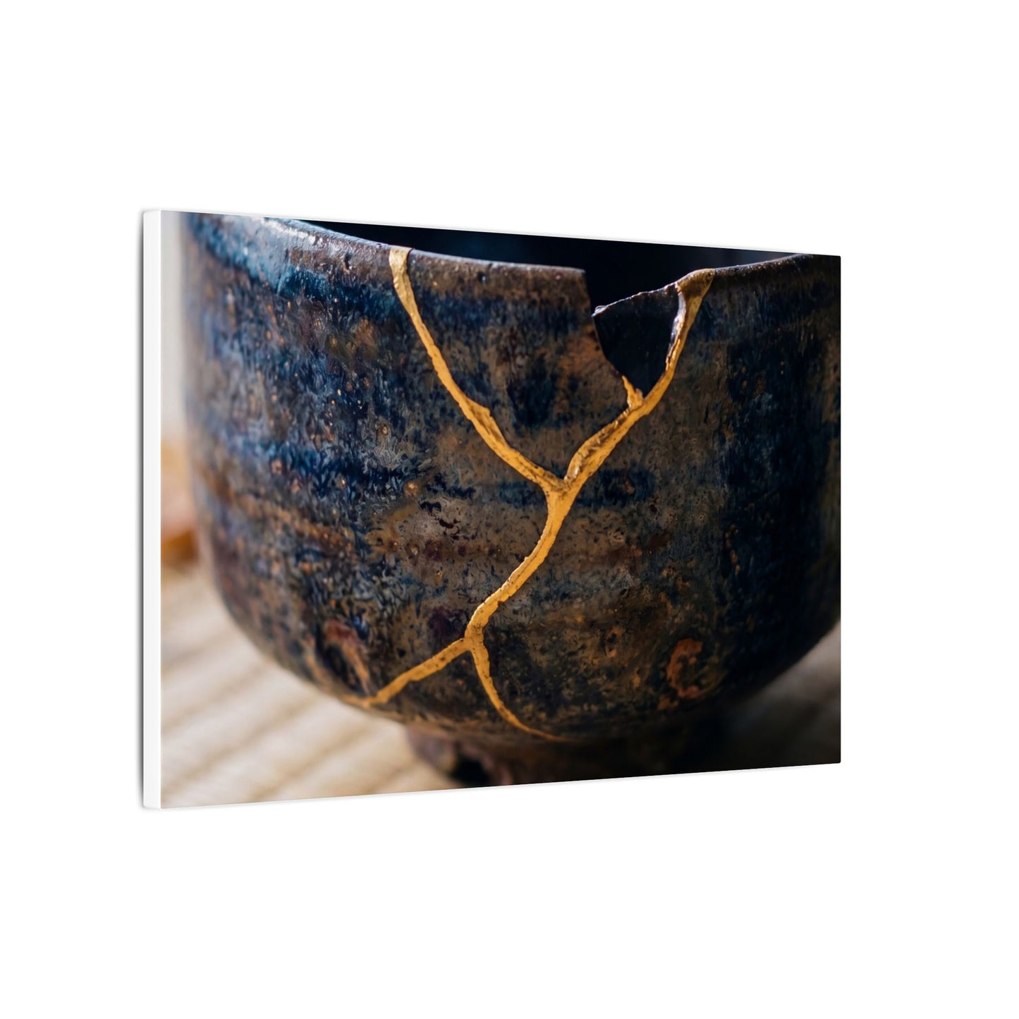 Tea Ceremony Autumn Canvas Art | Kintsugi Healing Design