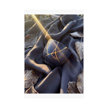 Resilient Silk Drape Wall Art Print - Gold Repair Kintsugi
