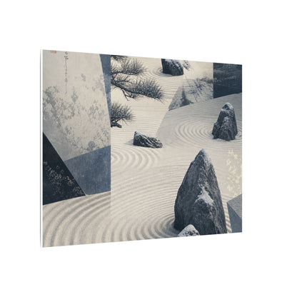 Seijaku Rock Garden Canvas Art - Zen Ukiyo E Inspired
