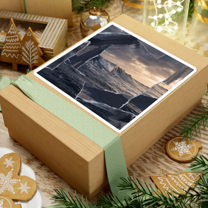 Winter Ocean Wave Shadow Zen Sticker | Moody Decor Art Print