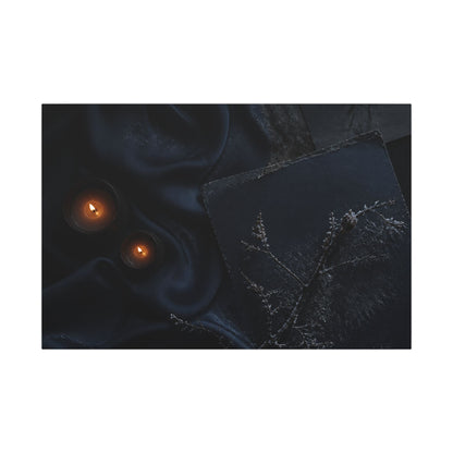 Candlelight Silk Drape Canvas Art - Dark Japandi Kanso