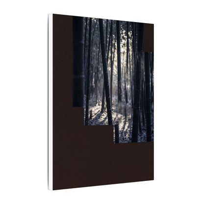 Bamboo Grove Canvas Art | Winter Dark Japandi Moody Minimal Art