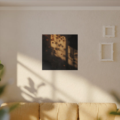 Shadow Play Canvas Art | Autumn Dark Japandi Charcoal Ink Art