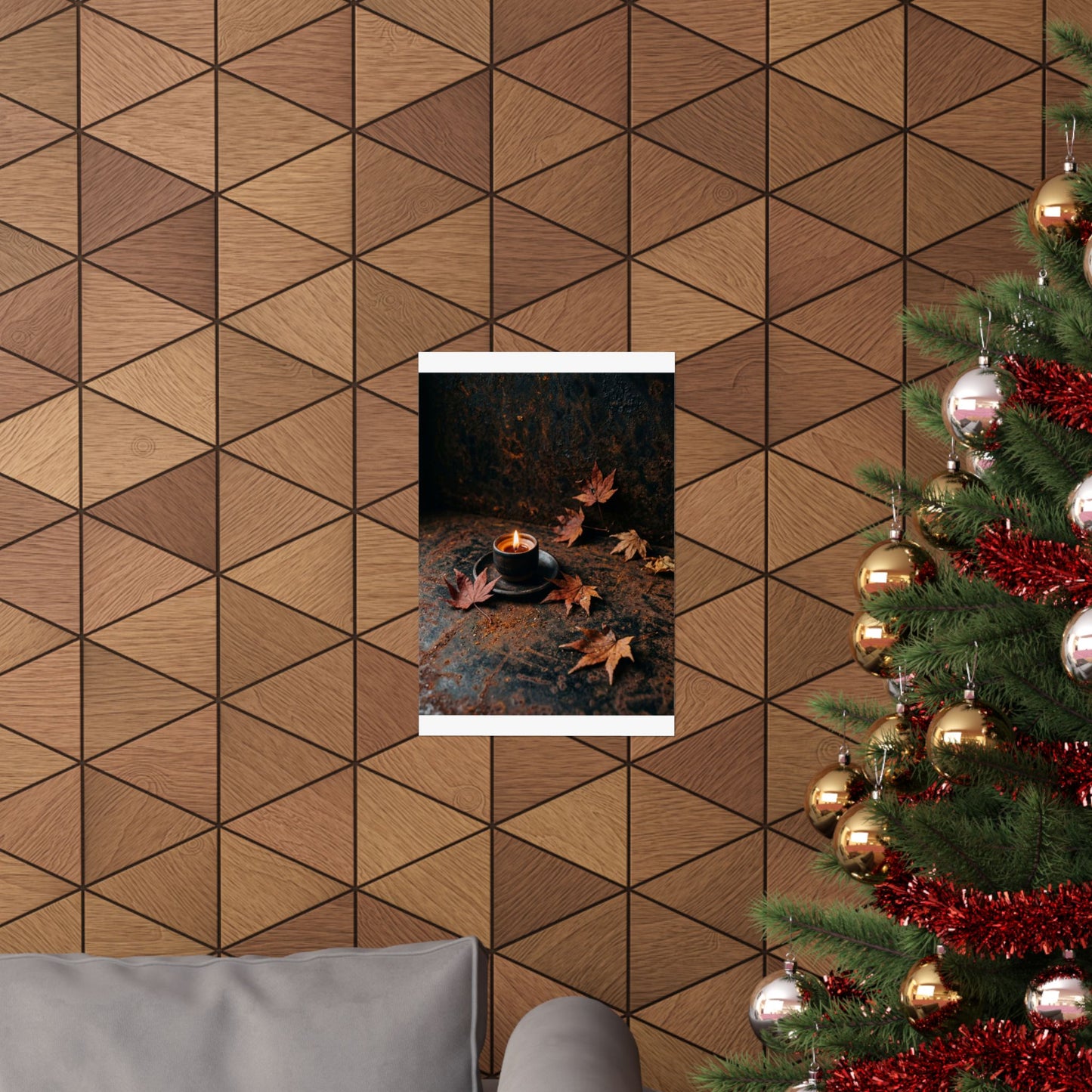 Dark Japandi Rust Patina in Candlelight | Shadow Zen Wall Art Print