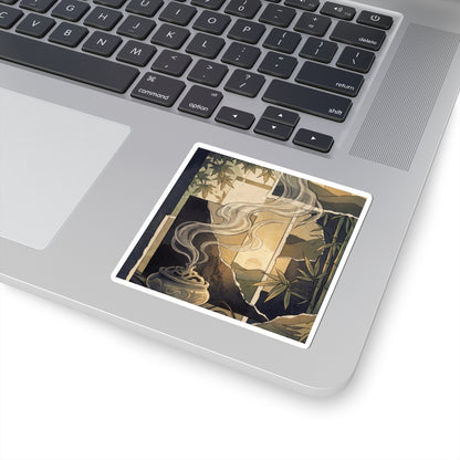 Summer Incense Smoke Ukiyo E Inspired Sticker | Peaceful Decor