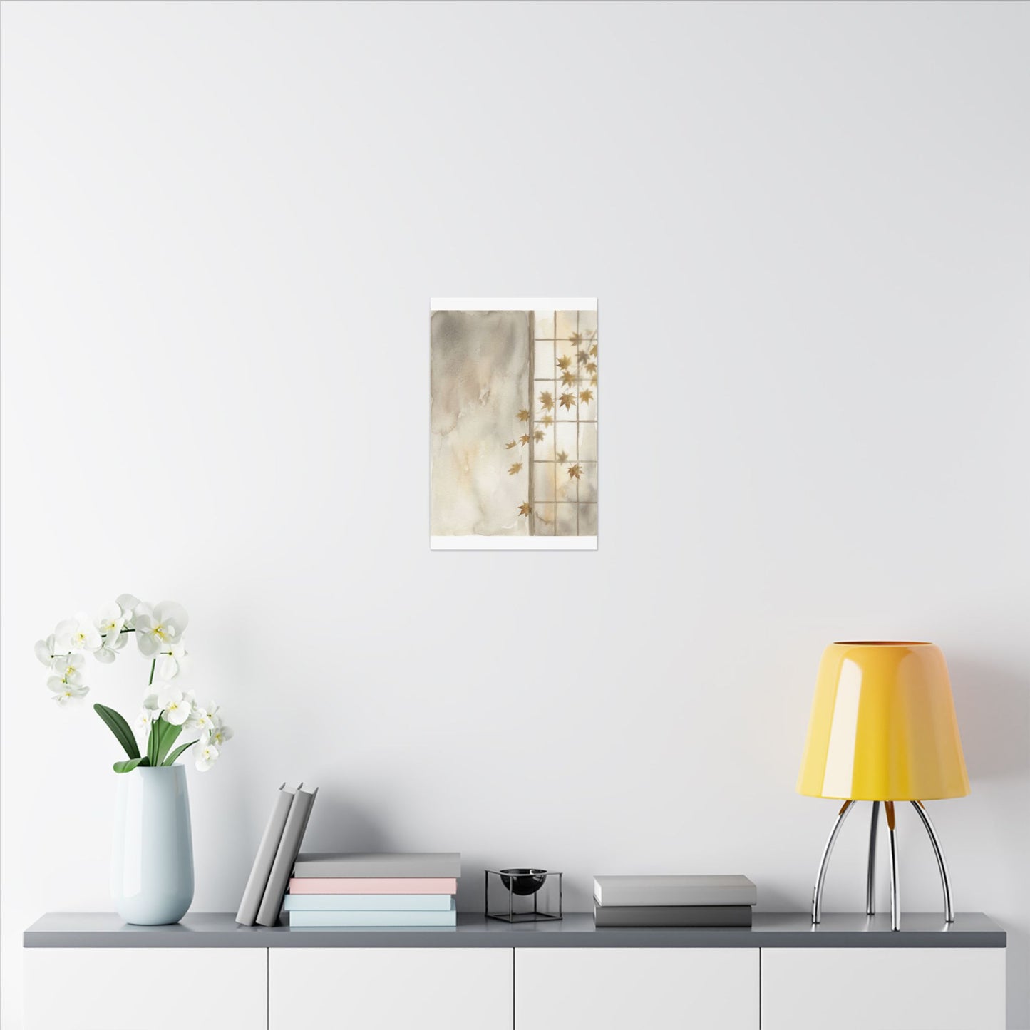 Warm Shoji Screen Canvas Art - Watercolor Japandi