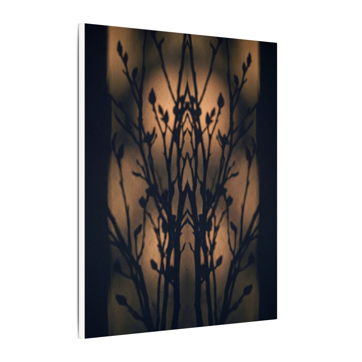 Dark Japandi Shadow Play in Golden Hour | Shadow Zen Canvas Art