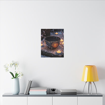 Ceramic Bowl Gold Repair Canvas Art | Beautiful Kintsugi Art