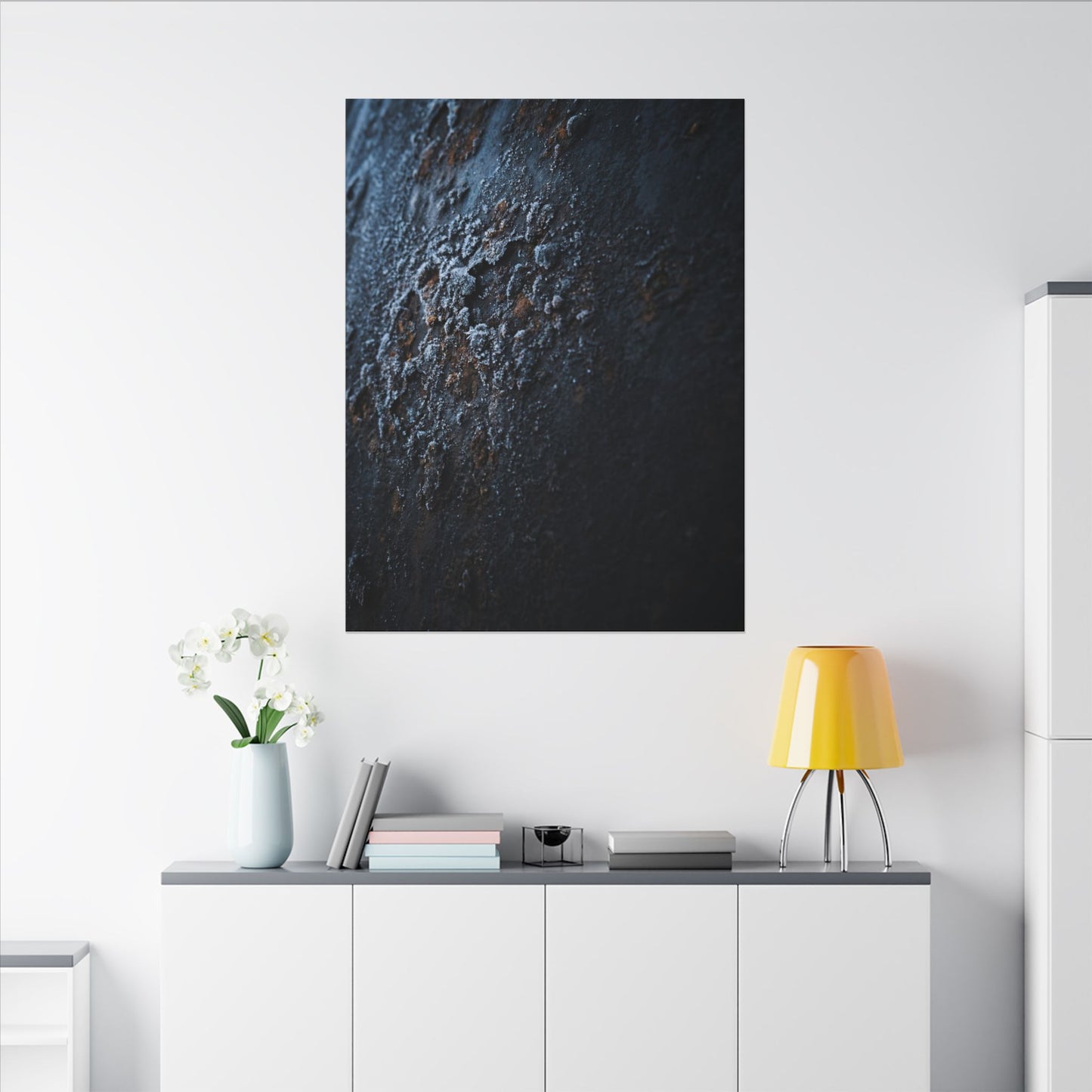 Rust Patina Canvas Art | Winter Dark Japandi Shadow Zen Art