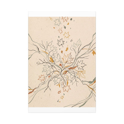 Warm Shadow Play Canvas Art - Minimal Line Japandi